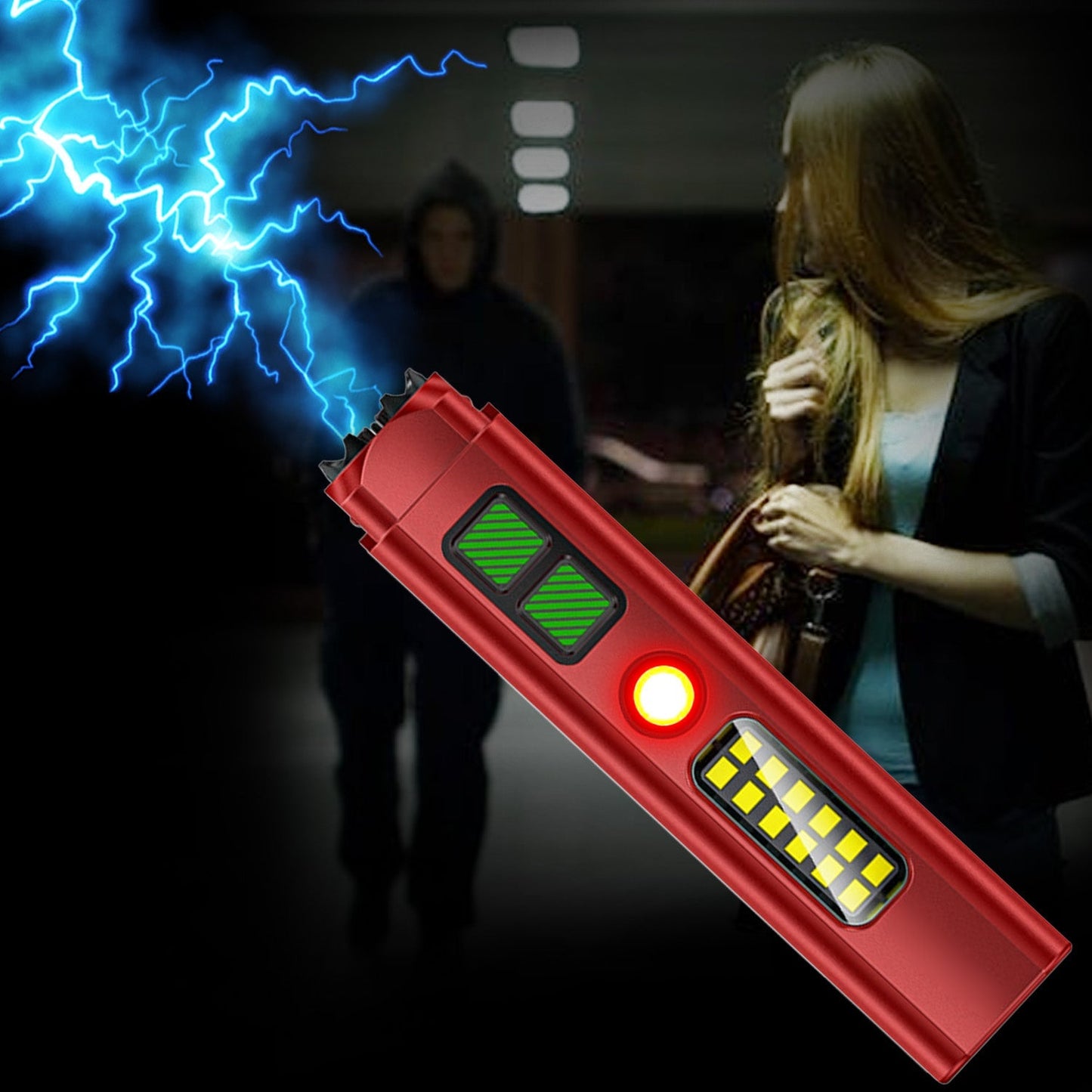 2026 Upgraded Tactical 5in1 Stun Survival Flashlight ⚡ One Tool, Total Protection