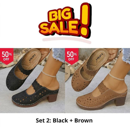 🔥Best Seller-Last Day Sale 60% OFF🔥Women's Breathable Cutout Mules - Lightweight Design for Summer Errands